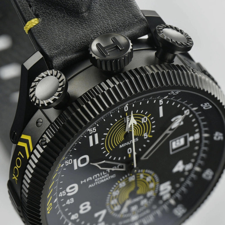 Hamilton,Khaki Aviation 46mm,46mm,Stainless Steel,Black,Automatic,Chronograph,Day,H76776733