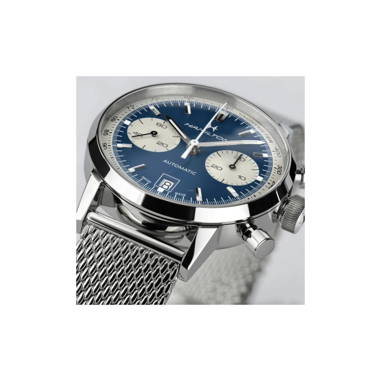 Hamilton,American Classic 40mm,40mm,Stainless Steel,Blue,Automatic,Chronograph,Date,H38416141