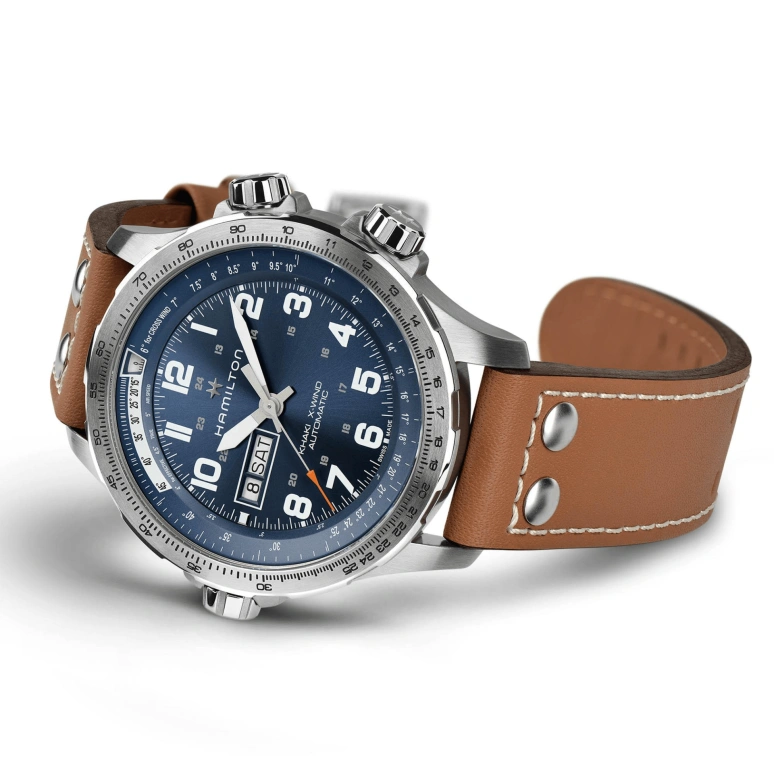 Hamilton,Khaki Aviation 45mm,45mm,Stainless Steel,Blue,Automatic,Chronograph,Date,Day,H77765541