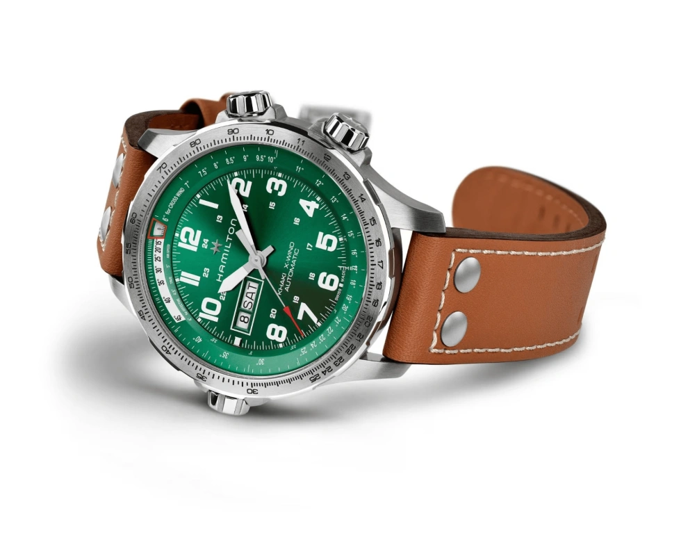 Hamilton,Khaki Aviation 45mm,45mm,Stainless Steel,Green,Automatic,Date,Day,H77735560