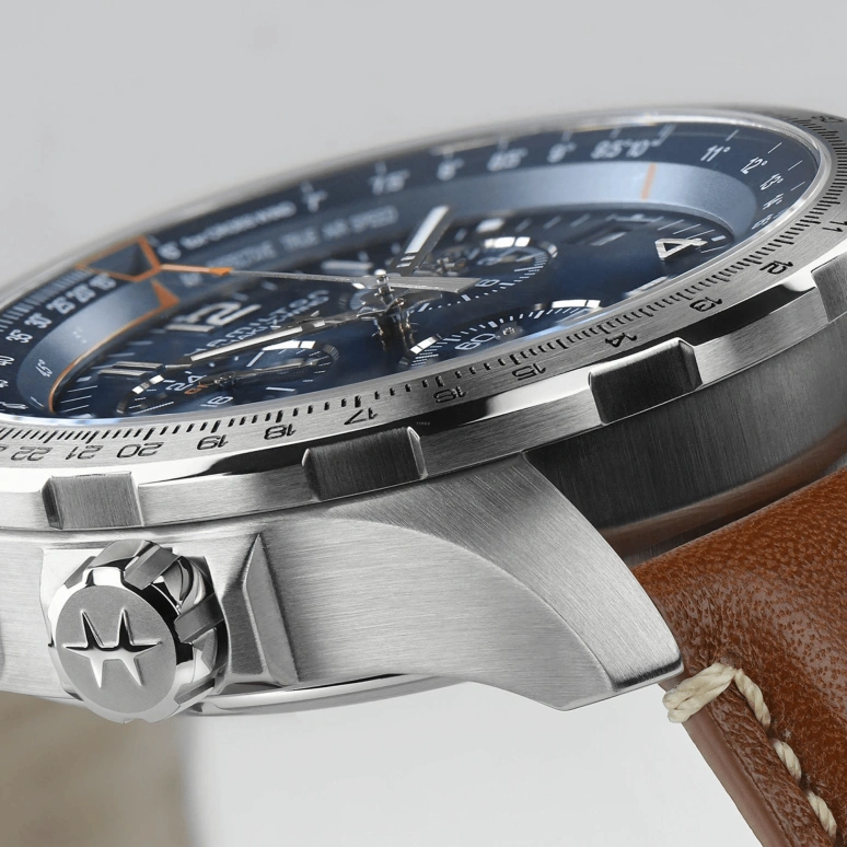 Hamilton,Khaki Aviation 46mm,46mm,Stainless Steel,Blue,Quartz,Chronograph,Date,Rattrapante,H77922541