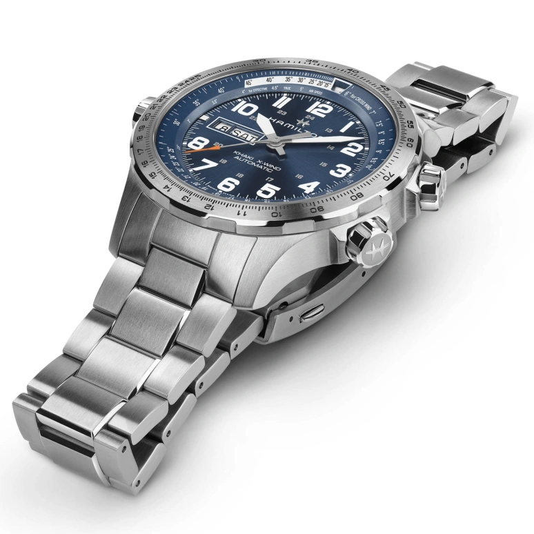 Hamilton,Khaki Aviation 45mm,45mm,Stainless Steel,Blue,Automatic,Chronograph,Date,Day,H77765141