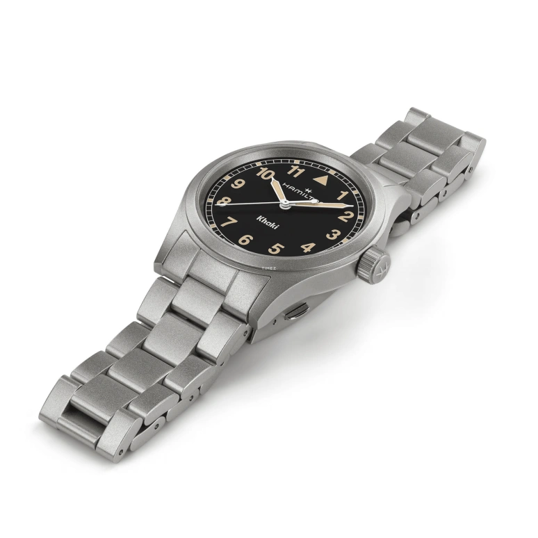 Hamilton,Khaki Field 38mm,38mm,Stainless Steel,Black,Quartz,In-house Caliber,Sapphire,Glass,H69401131