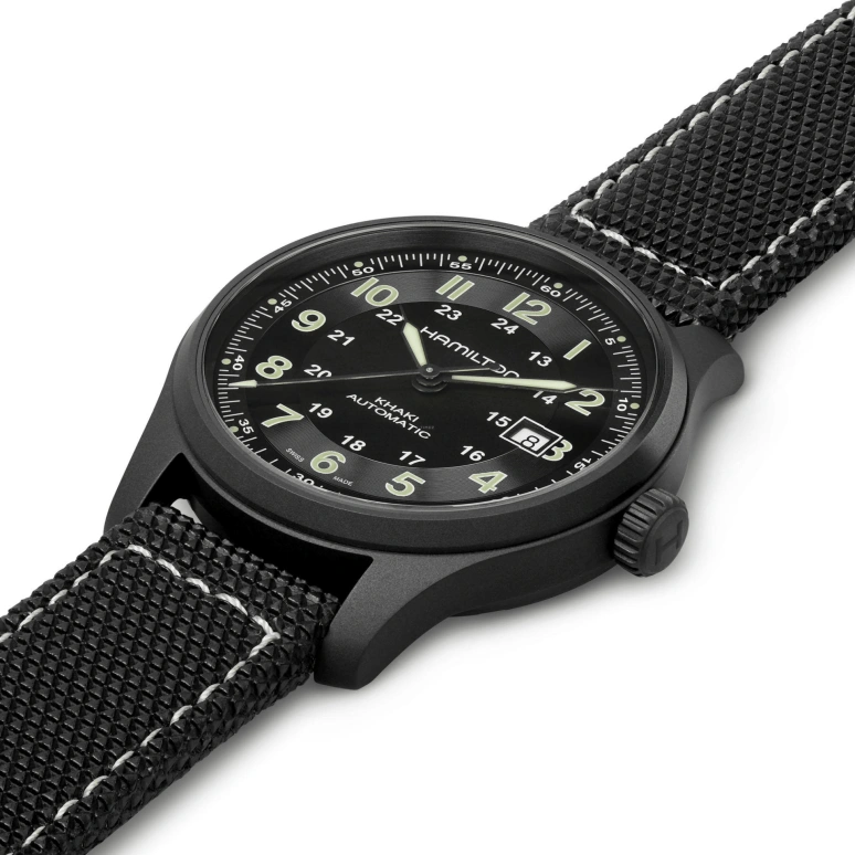 Hamilton,Khaki Field 42mm,42mm,Titanium,Black,Automatic,Date,80hours,H70575733