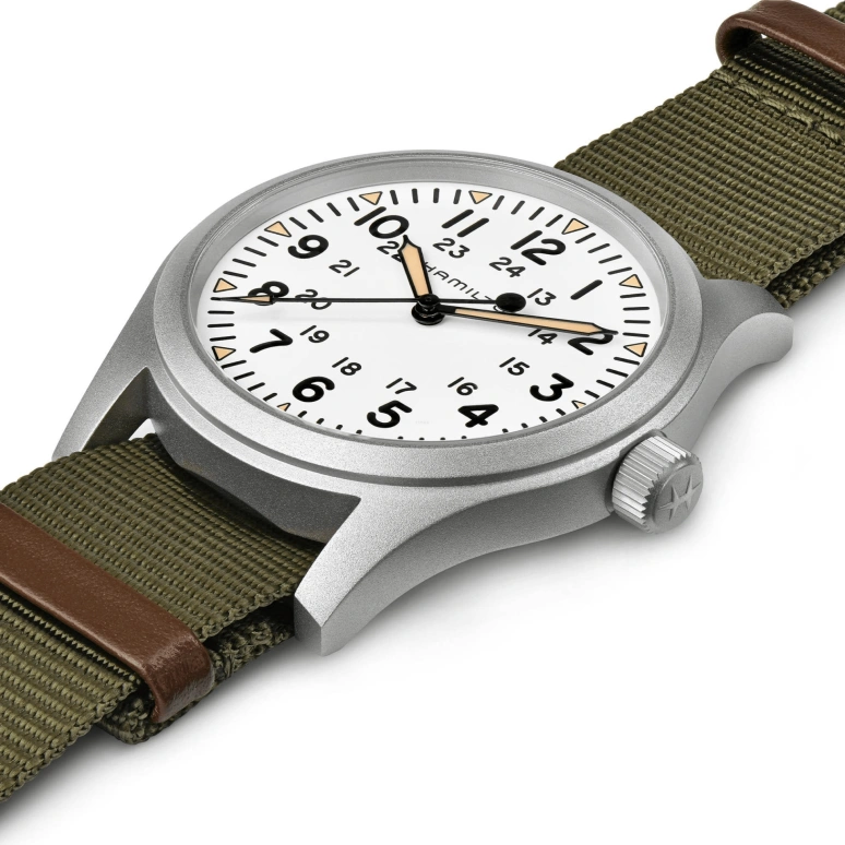 Hamilton,Khaki Field 42mm,42mm,Stainless Steel,White,Handwound,Day,80hours,H69529913