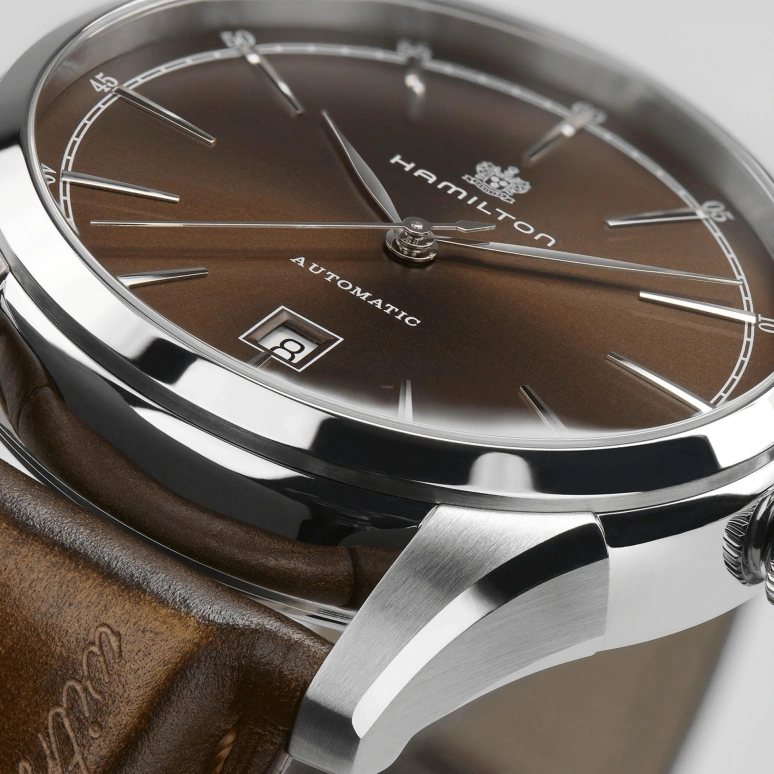Hamilton,American Classic 42mm,42mm,Stainless Steel,Brown,Automatic,Day,80hours,H42415501