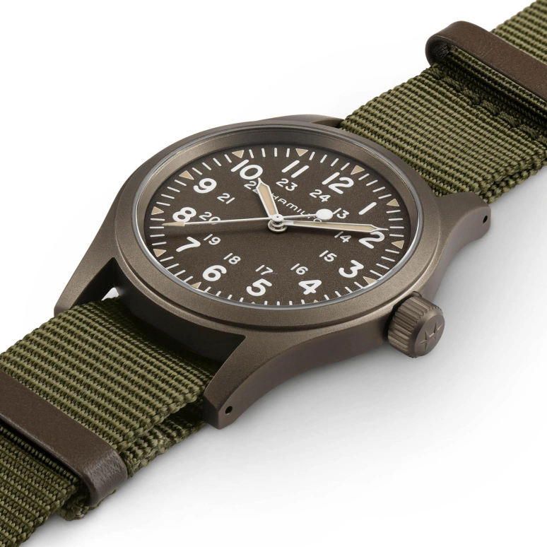 Hamilton,Khaki Field 38mm,38mm,Stainless Steel,Brown,Handwound,Day,80hours,H69449961