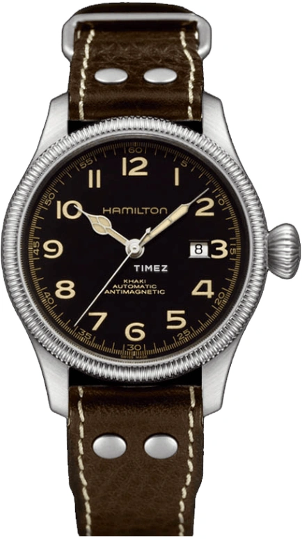 Hamilton,Khaki Field 42mm,42mm,Stainless Steel,Black,Sapphire,Crystal Glass,Closed,H60455533