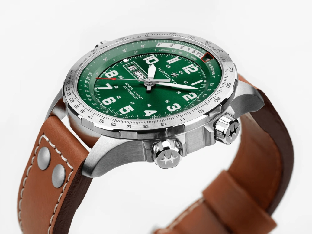 Hamilton,Khaki Aviation 45mm,45mm,Stainless Steel,Green,Automatic,Date,Day,H77735560