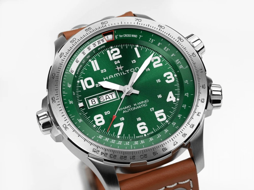 Hamilton,Khaki Aviation 45mm,45mm,Stainless Steel,Green,Automatic,Date,Day,H77735560