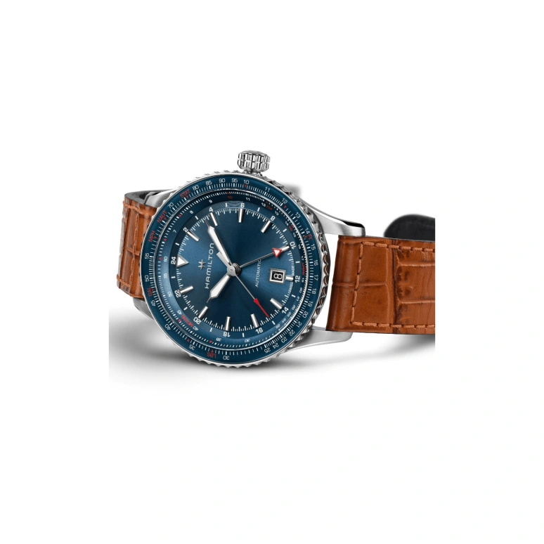 Hamilton,Khaki Aviation 44mm,44mm,Stainless Steel,Blue,Automatic,Date,80hours,H76715540