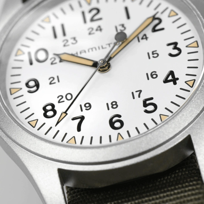 Hamilton,Khaki Field 38mm,38mm,Stainless Steel,White,Handwound,Day,80hours,H69439411