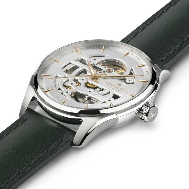Hamilton,Jazzmaster 40mm,40mm,Stainless Steel,Skeleton,White,Automatic,Sapphire,Crystal Glass,Round,H42535810