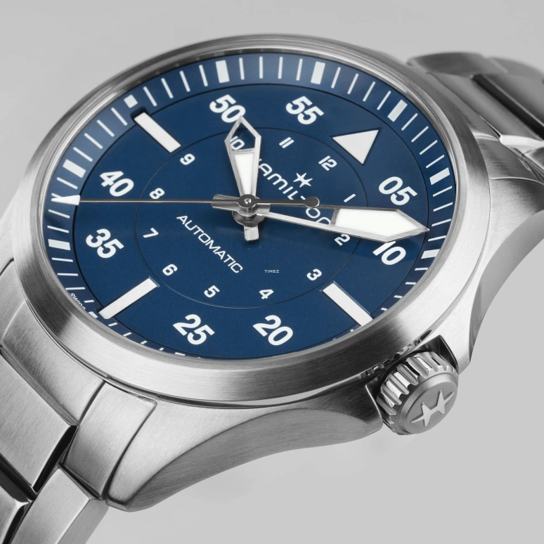 Hamilton,Khaki Aviation 39mm,39mm,Stainless Steel,Blue,Automatic,80hours,In-house Caliber,H76305140