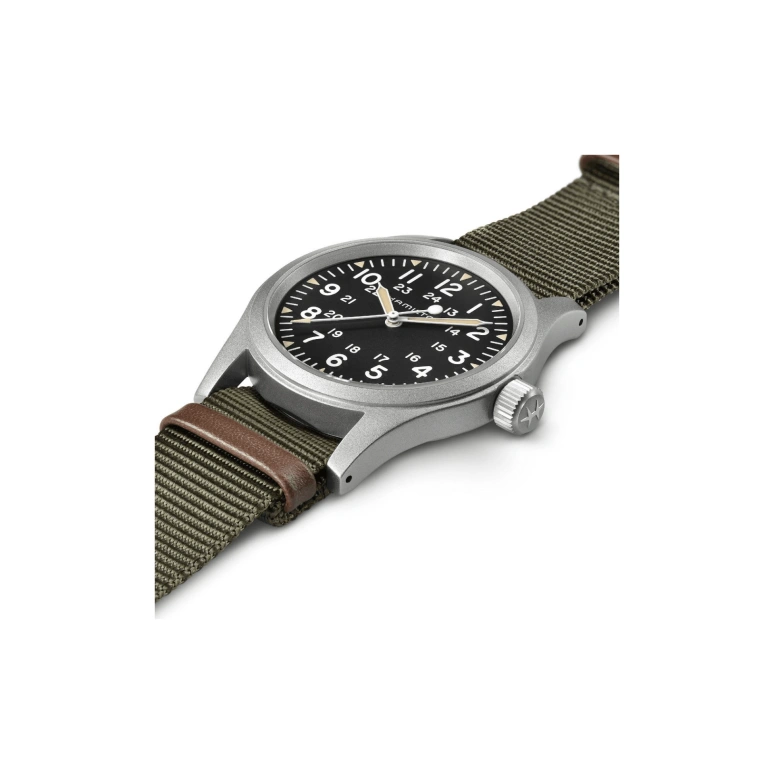 Hamilton,Khaki Field 38mm,38mm,Stainless Steel,Black,Handwound,Day,80hours,H69439931