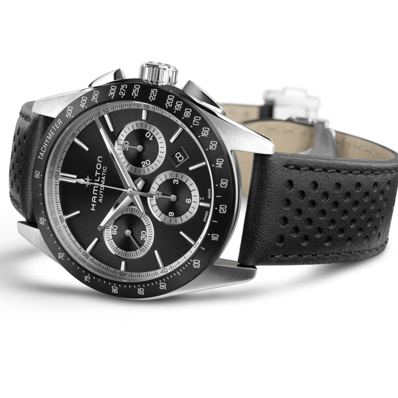 Hamilton,Jazzmaster 42mm,42mm,Stainless Steel,Black,Automatic,Chronograph,Day,H36606730