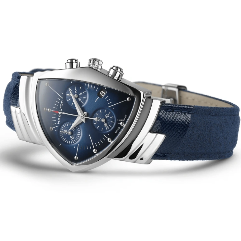 Hamilton,Ventura 32.30x50.30mm,32.30x50.30mm,Stainless Steel,Blue,Quartz,Chronograph,Day,H24432941