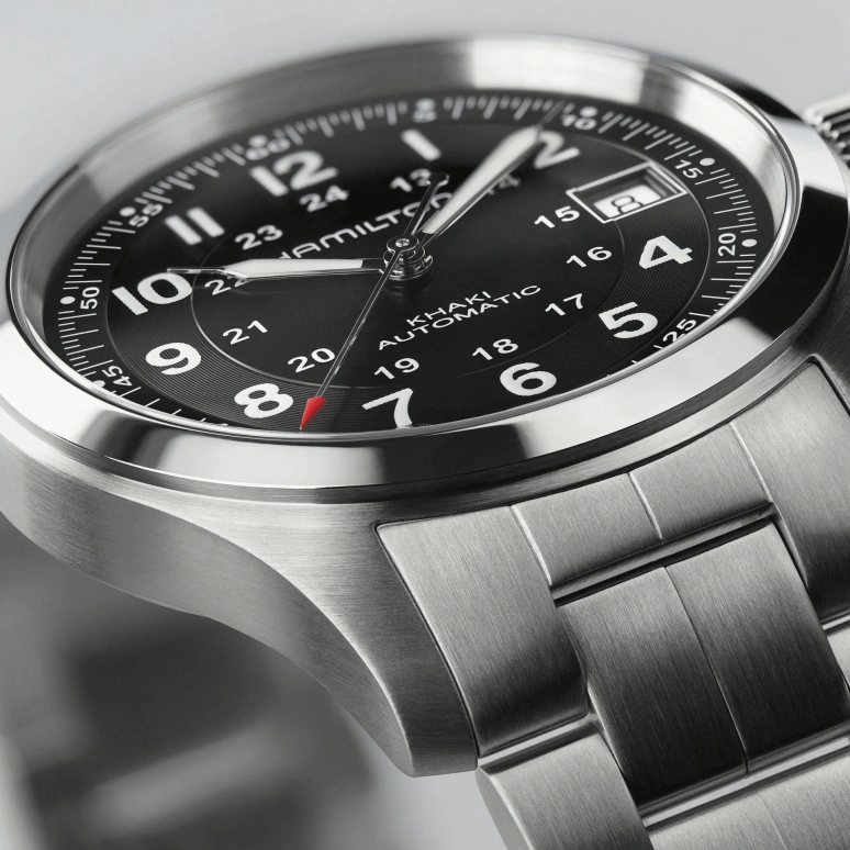 Hamilton,Khaki Field 38mm,38mm,Stainless Steel,Black,Automatic,Chronograph,Date,H70455133