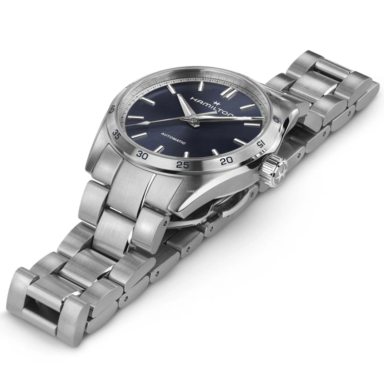 Hamilton,Jazzmaster 34mm,34mm,Stainless Steel,Blue,Automatic,Crystal Glass,Sapphire,Round,H36115140