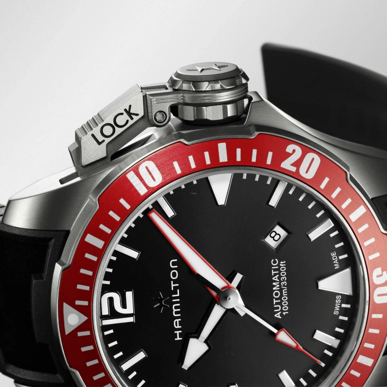 Hamilton,Khaki Navy 46mm,46mm,Titanium,Grey,Automatic,Date,80hours,H77805335