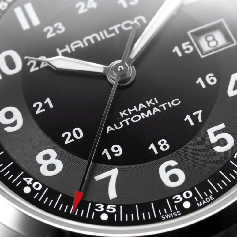 Hamilton,Khaki Field 42mm,42mm,Stainless Steel,Black,Automatic,Date,80hours,H70555533