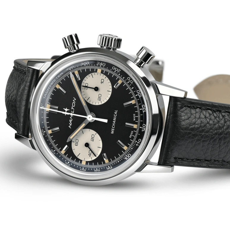 Hamilton,American Classic 40mm,40mm,Stainless Steel,Black,Handwound,Chronograph,Date,H38429730