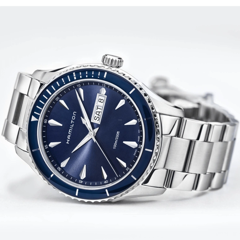 Hamilton,Jazzmaster 42mm,42mm,Stainless Steel,Blue,Quartz,Date,Day,H37551141