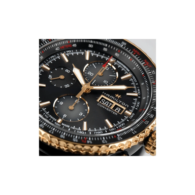 Hamilton,Khaki Aviation 44mm,44mm,Stainless Steel,Black,Automatic,Chronograph,Date,Day,H76736730