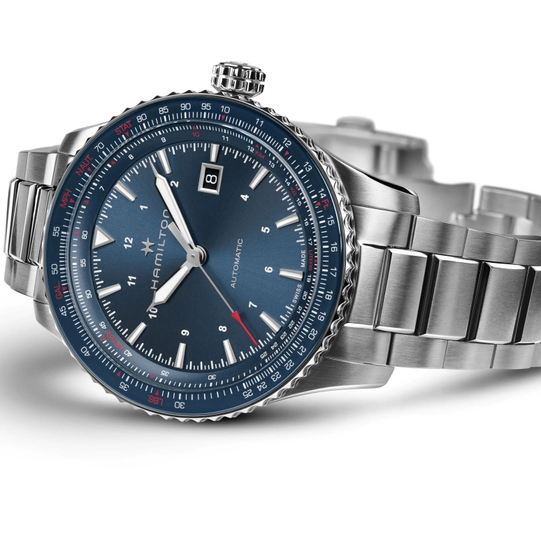 Hamilton,Khaki Aviation 42mm,42mm,Stainless Steel,Blue,Automatic,Day,80hours,H76645140