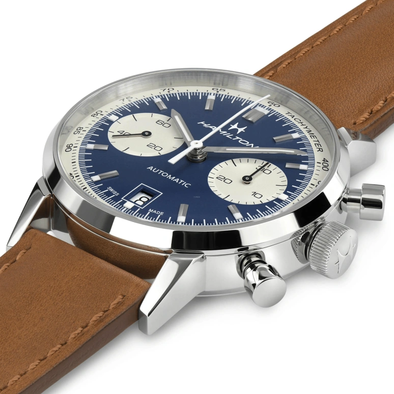 Hamilton,American Classic 40mm,40mm,Stainless Steel,Blue,Automatic,Chronograph,Date,H38416541