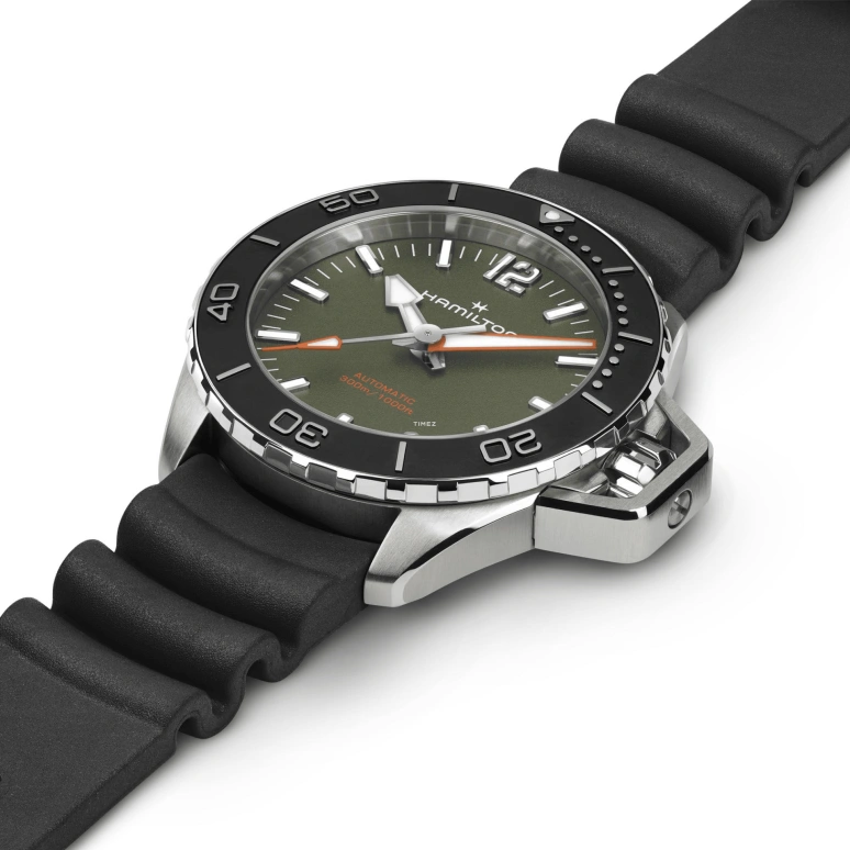 Hamilton,Khaki Navy 41mm,41mm,Stainless Steel,Green,Automatic,Sapphire,Crystal Glass,Round,H77455360