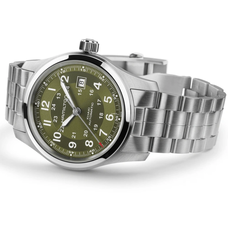 Hamilton,Khaki Field 42mm,42mm,Stainless Steel,Green,Automatic,Day,80hours,H70605160