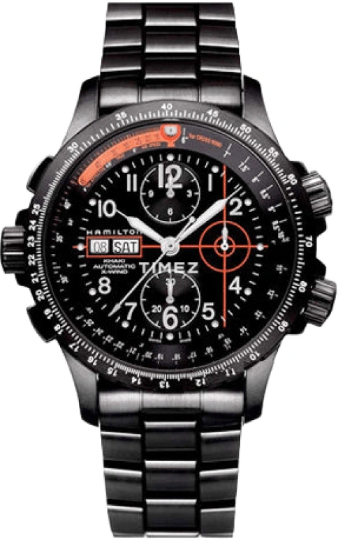 Hamilton,Khaki Action 44mm,44mm,Stainless Steel,Black,Sapphire,Crystal Glass,H77686133