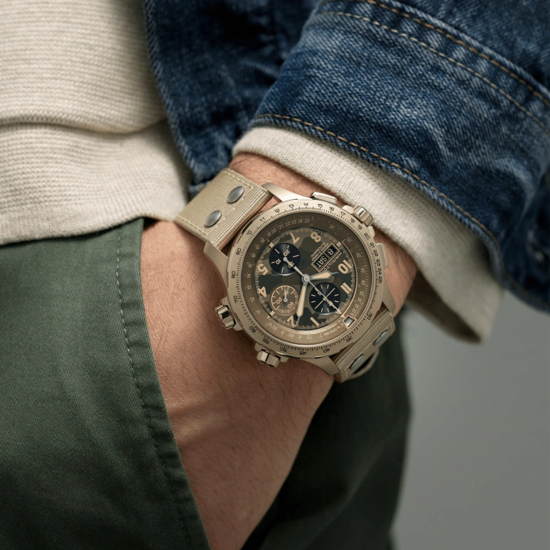 Hamilton,Khaki Aviation 45mm,45mm,Stainless Steel,Green,Automatic,Chronograph,Date,Day,H77916920