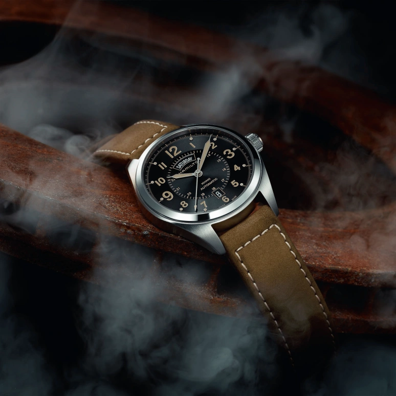 Hamilton,Khaki Field 42mm,42mm,Stainless Steel,Black,Automatic,Chronograph,Date,Day,H70505833