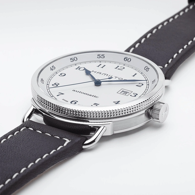 Hamilton,Khaki Navy 43mm,43mm,Stainless Steel,White,Automatic,80hours,In-house Caliber,H77715553