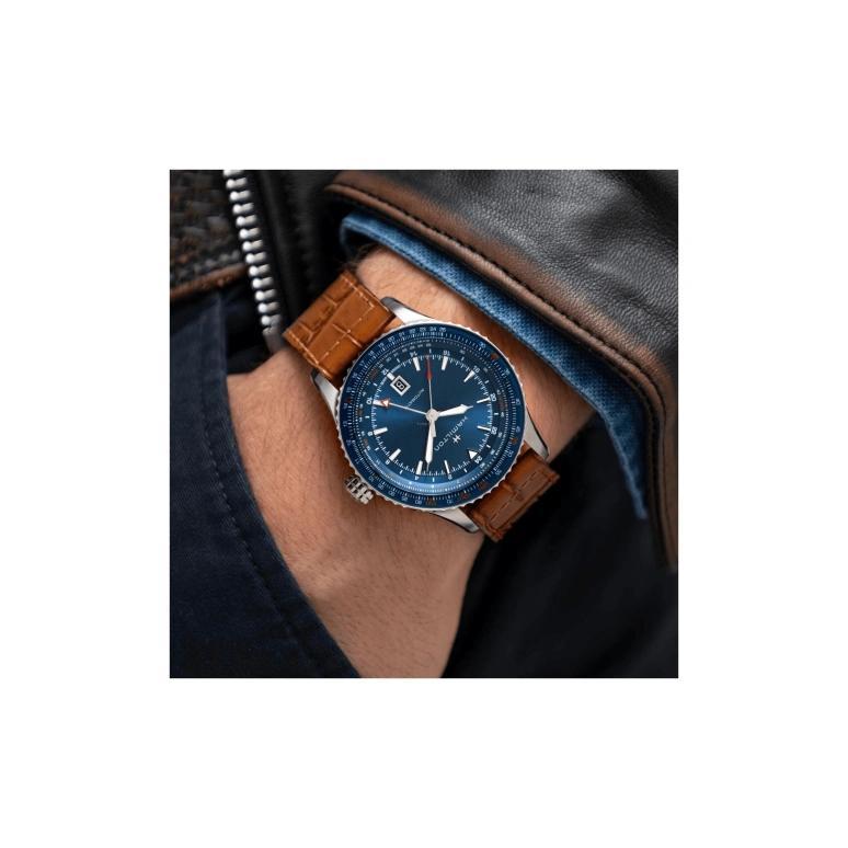 Hamilton,Khaki Aviation 44mm,44mm,Stainless Steel,Blue,Automatic,Date,80hours,H76715540