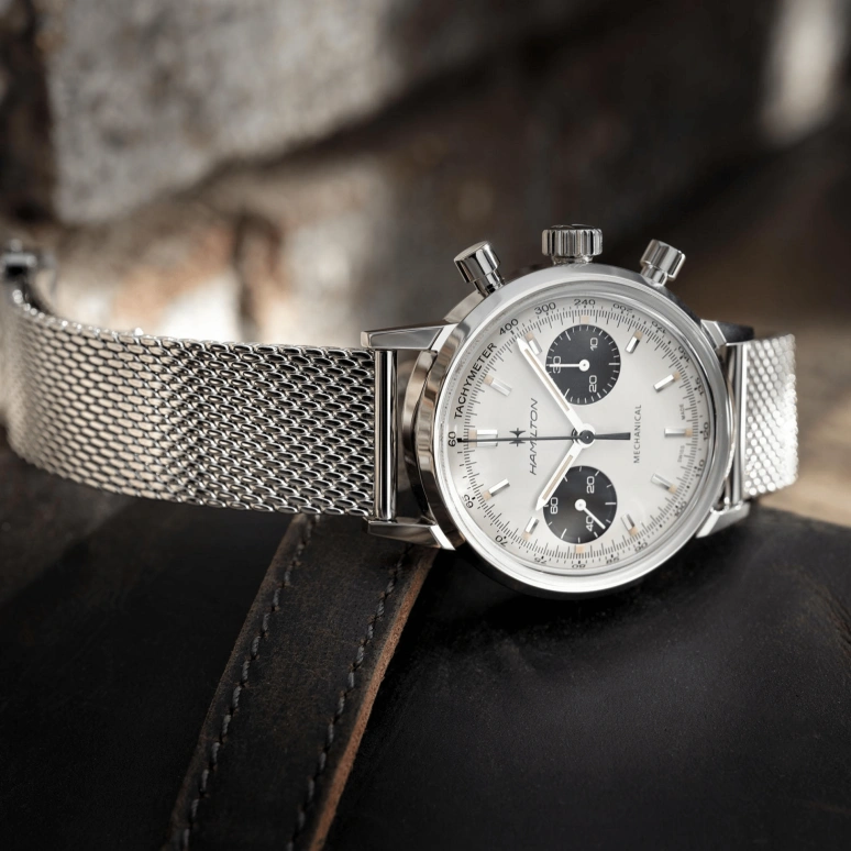 Hamilton,American Classic 40mm,40mm,Stainless Steel,White,Handwound,Chronograph,Date,H38429110