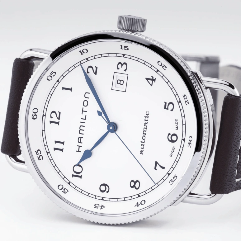 Hamilton,Khaki Navy 43mm,43mm,Stainless Steel,White,Automatic,80hours,In-house Caliber,H77715553