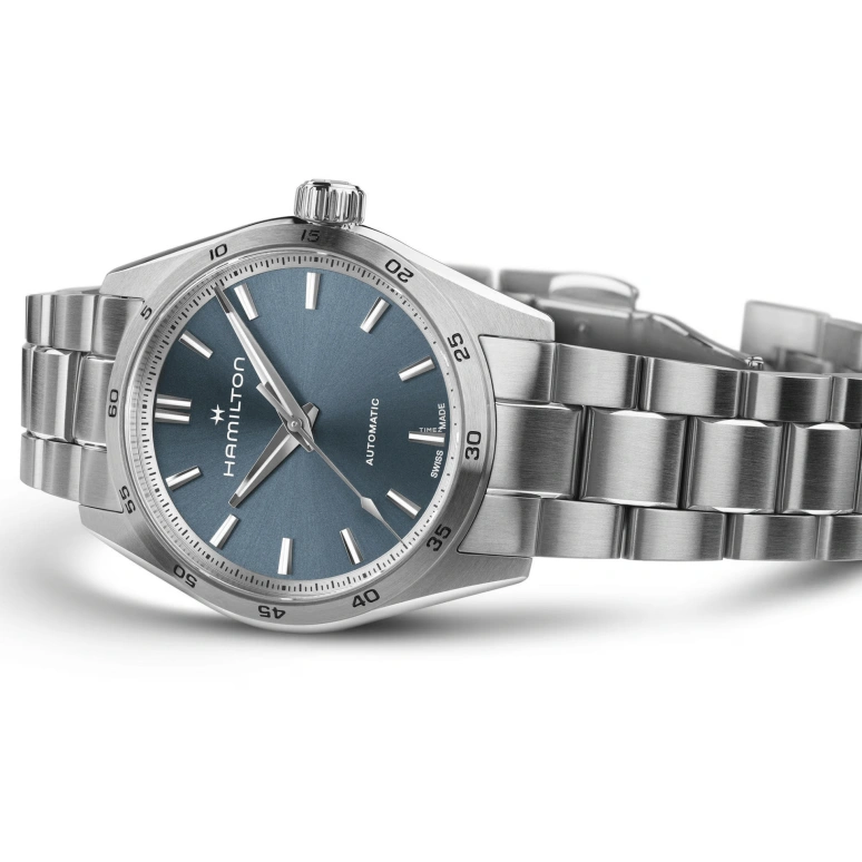 Hamilton,Jazzmaster 34mm,34mm,Stainless Steel,Blue,Automatic,Sapphire,Crystal Glass,Round,H36105140