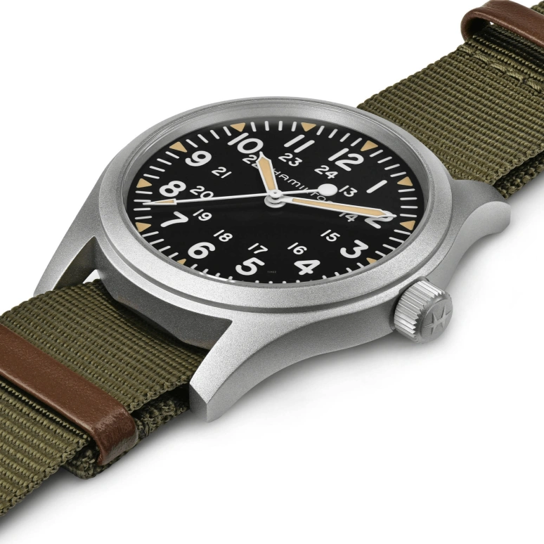 Hamilton,Khaki Field 42mm,42mm,Stainless Steel,Black,Handwound,Day,80hours,H69529933