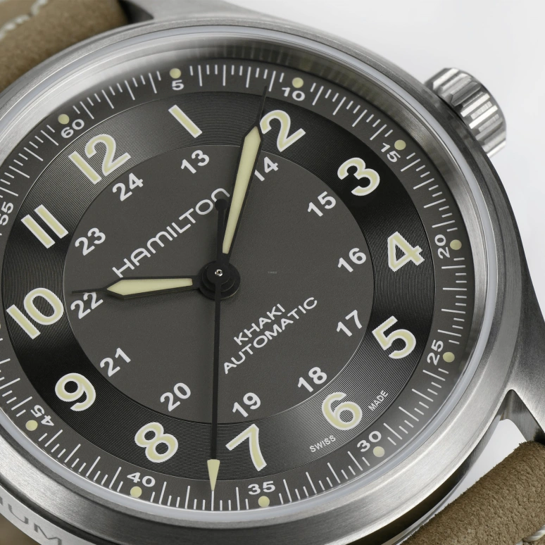 Hamilton,Khaki Field 42mm,42mm,Titanium,Grey,Automatic,80hours,In-house Caliber,H70545550