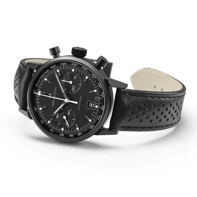 Hamilton,American Classic 40mm,40mm,Stainless Steel,Black,Automatic,Chronograph,Day,H38446730