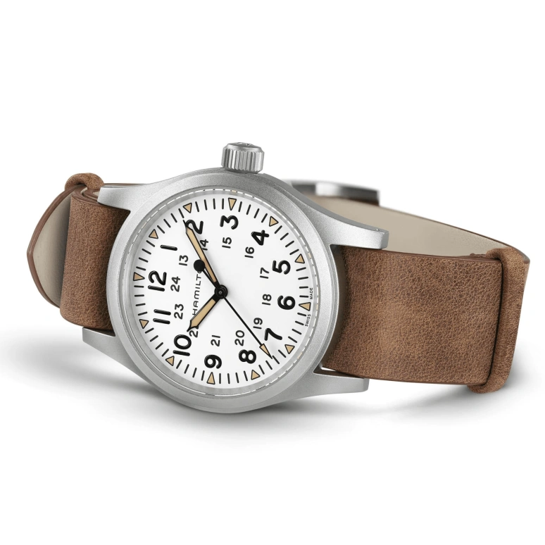 Hamilton,Khaki Field 38mm,38mm,Stainless Steel,White,Handwound,Day,80hours,H69439511