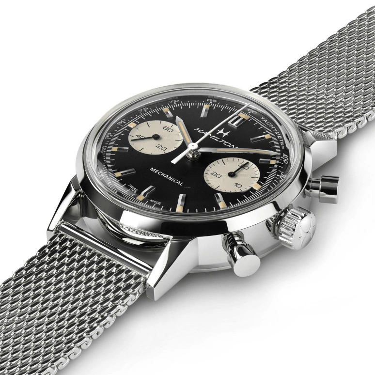 Hamilton,American Classic 40mm,40mm,Stainless Steel,Black,Handwound,Chronograph,Date,H38429130
