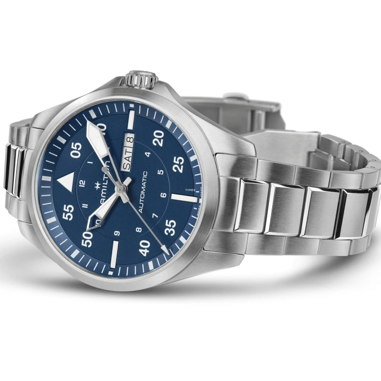Hamilton,Khaki Aviation 42mm,42mm,Stainless Steel,Blue,Automatic,Date,Day,H64635140