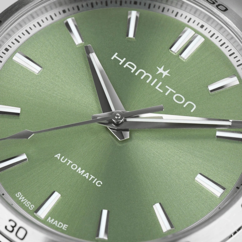 Hamilton,Jazzmaster 34mm,34mm,Stainless Steel,Green,Automatic,Sapphire,Glass,Tonneau,H36105160