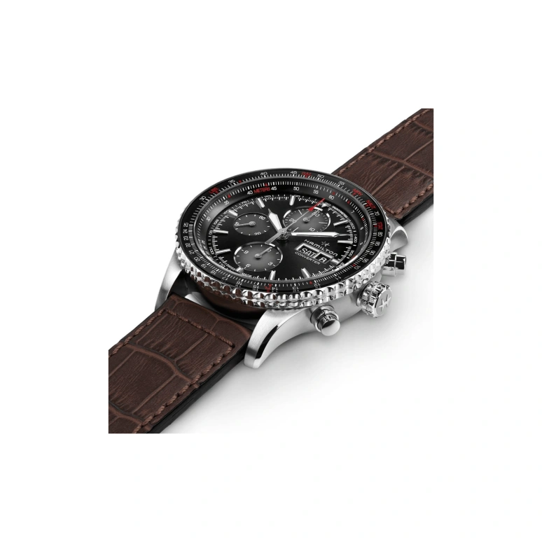 Hamilton,Khaki Aviation 44mm,44mm,Stainless Steel,Black,Automatic,Chronograph,Date,Day,H76726530