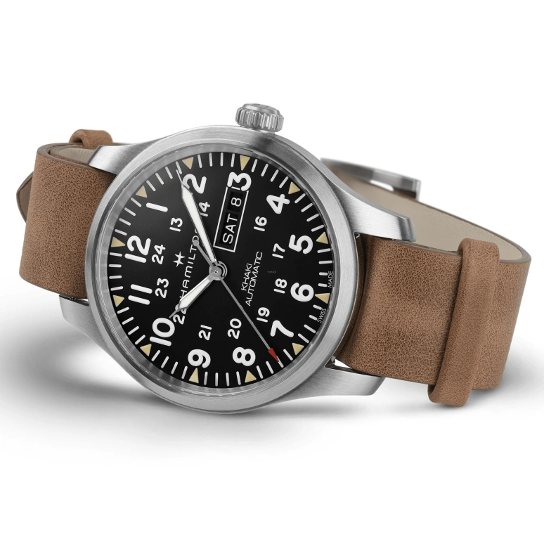 Hamilton,Khaki Field 42mm,42mm,Stainless Steel,Black,Automatic,Chronograph,Date,Day,H70535531