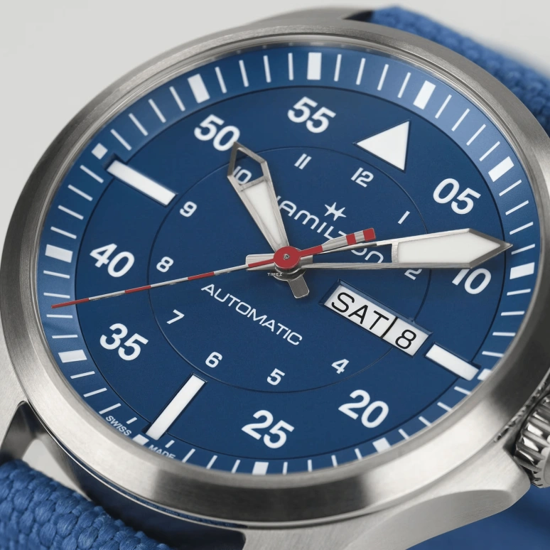 Hamilton,Khaki Aviation 42mm,42mm,Titanium,Blue,Automatic,Date,Day,H64655941